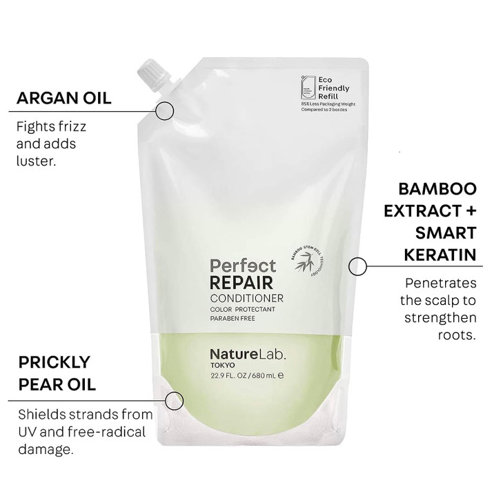 NatureLabTOKYO Perfect Repair Conditioner Lightweight Conditioner for Damaged ColorTreated Hair Penetrates Roots and Rev