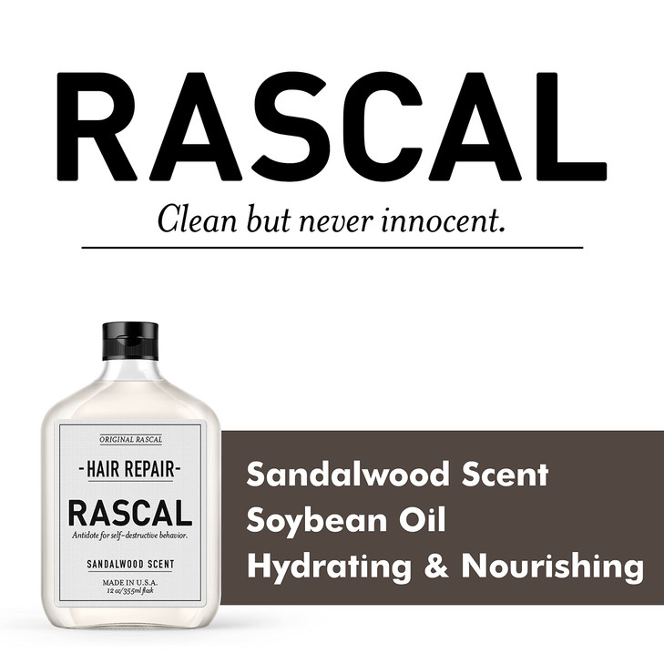 Rascal Hair Repair for Men Premium Natural Conditioner for Mens Hair Repairs Dry and Damaged Hair Smoothing and Moisturi