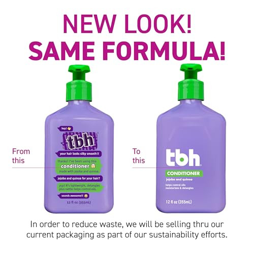 TBH Kids Teen Shampoo and Conditioner Set Sulfate Paraben Free Lightweight Hydrating Hair Care for All Hair Types 2Pack