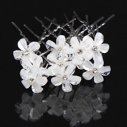 AKOAK 20 Pcs Rhinestone Bridal Hairpins, U-shaped Flower Crystal Hair Jewelry Accessories for Weddings, Bridesmaids, Women and Parties