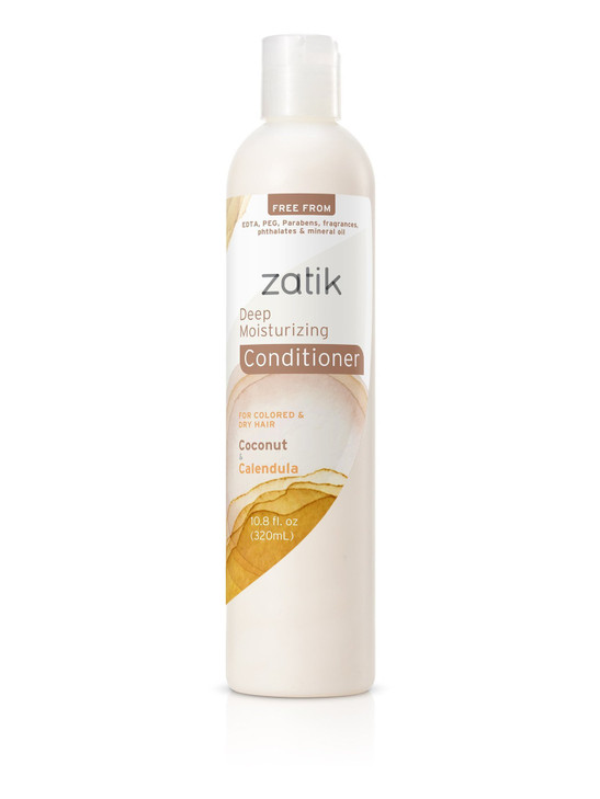 Zatik Naturals Deep Moisturizing Conditioner Coconut Calendula for Colored Dry damaged Hair Biodegradable pH Balanced Ve