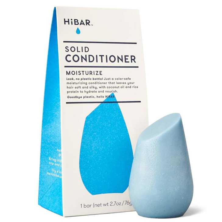 HiBAR Moisturize Conditioner Bar For Dry Frizzy Hair Deeply Nourishing Hydrating With Coconut Oil Cocoa Butter Rice Prot