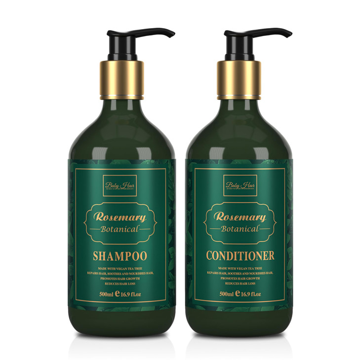 Baby Hair Botanical Shampoo Conditioner Set Anti Hair Fall Hair Growth Formulas with Panthenol Tea Tree Oil Multivitamin
