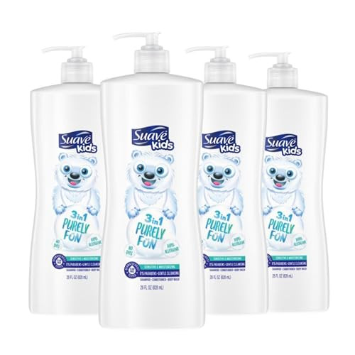 Suave Kids 3in1 Shampoo Conditioner Body Wash Purely Fun Makes Bath Time Quick and Easy Paraben Free and Dermatologist T