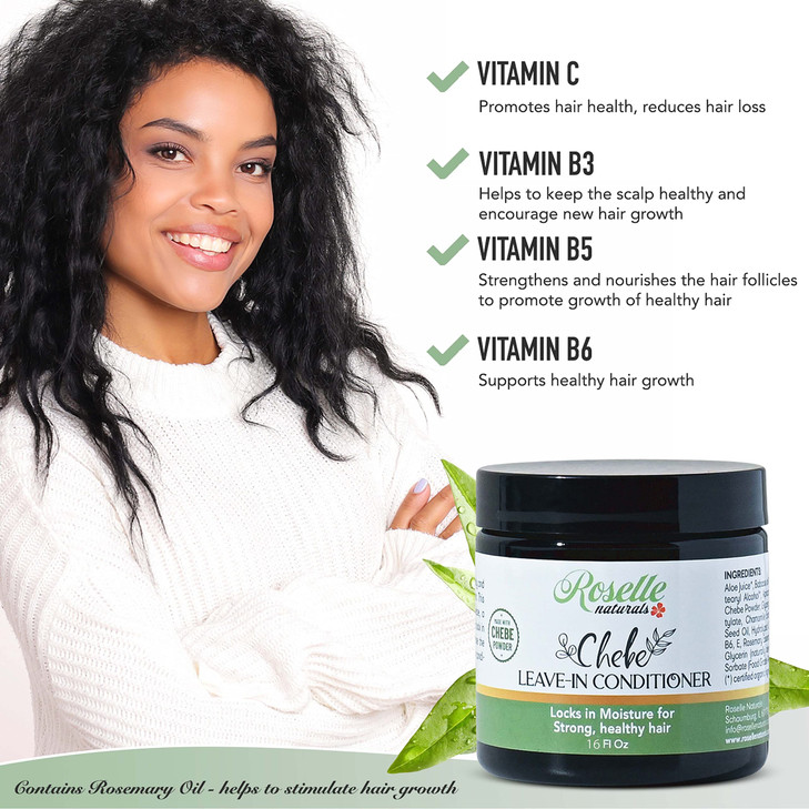 Roselle Naturals Chebe Leave In Conditioner Organic 16 Oz Chebe Powder for Hair Growth African Chebe Rosemary Oil Chebe
