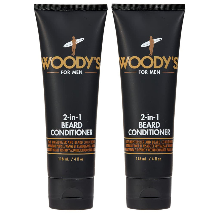 Woodys 2in1 Men Beard Conditioner Beard Wash Moisturize Softens Conditions Dry Flaky Beards Enriched With Botanical Extr