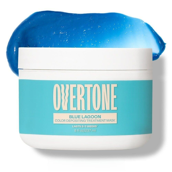 Overtone Semi Permanent Hair Color Conditioner Blue Lagoon 8 oz Nourishing DamageFree Color Depositing Mask for All Hair