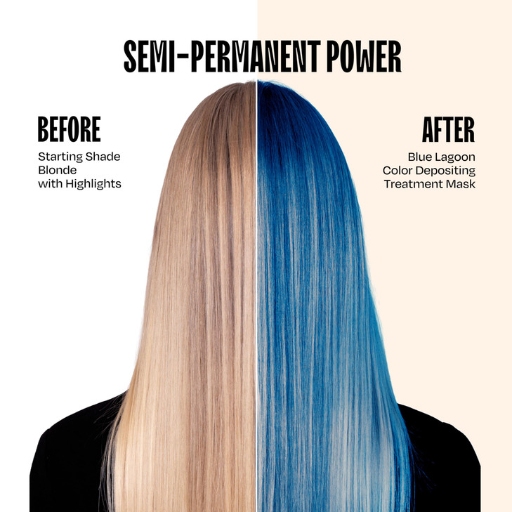 Overtone Semi Permanent Hair Color Conditioner Blue Lagoon 8 oz Nourishing DamageFree Color Depositing Mask for All Hair