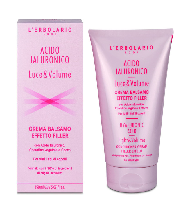 LErbolario Hyaluronic Acid Light and Volume Conditioner Cream Hair Conditioner for Women and Men with Keratin and Coconu