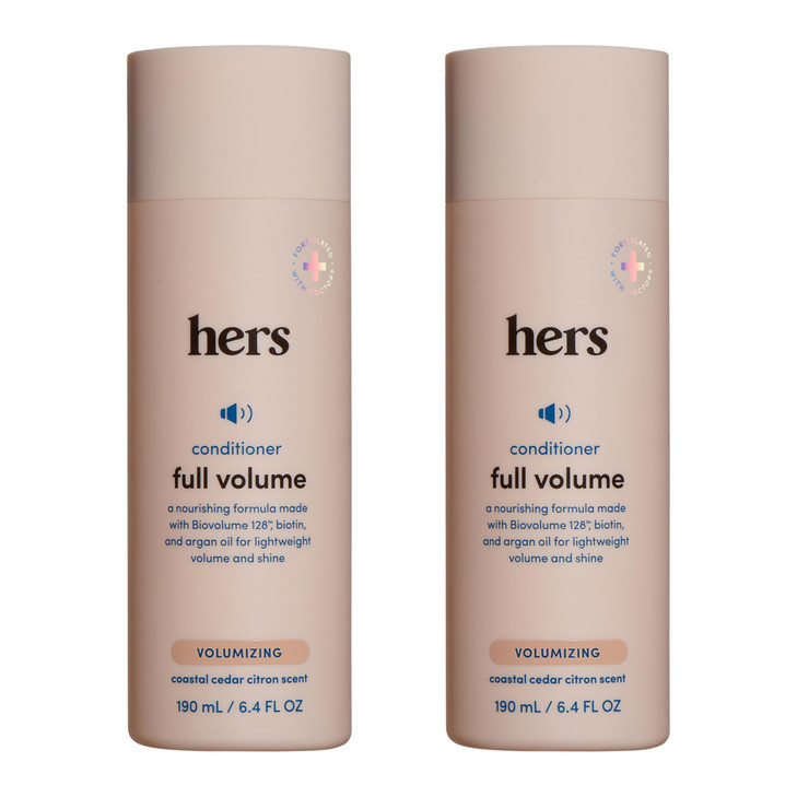 hers Full Volume Conditioner Biovolume 128 Argan Oil Biotin Formula Volumizing Conditioner for Fine Hair ParabenFree Cru