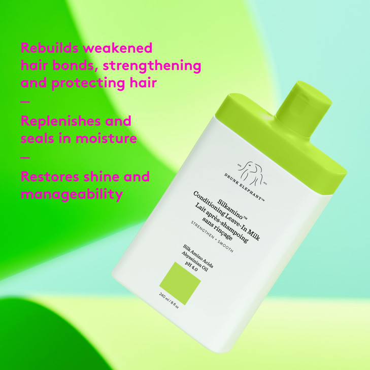 Drunk Elephant Silkamino Conditioning LeaveIn Milk 240 ml8 fl oz Silk Amino Acids Clean Clinical CrueltyFree Dermatologi