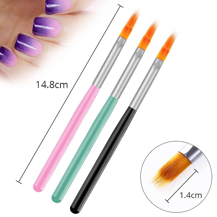 DANNEASY 6Pcs Ombre Nail Brush Acrylic Nail Brush Set Nail Design Brushes Nail Gradient Pen Gel Nail Ombre Brush Manicure Tools