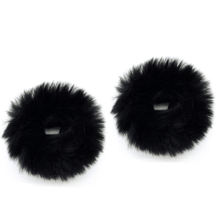 2 PCS Furry Scrunchies - Cute Faux Rabbit Fur Elastic Hair Ties, Bobbles, Ponytail Holders for Girls and Women (Off-white)