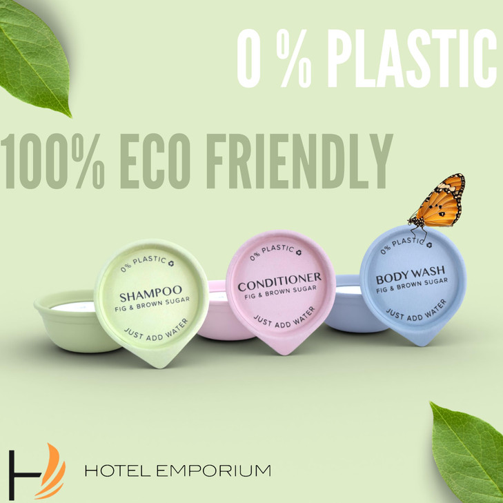 Hotel Emporium ECO POD Sustainable PowderBased Amenities TSA Compliant Shampoo Conditioner Body Wash Pack of 36