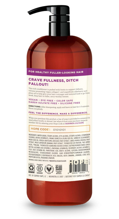 Soapbox Biotin Collagen Super Fruit Conditioner for Thin Fine Thinning Hair Volumizing Softening Conditioner to Promote