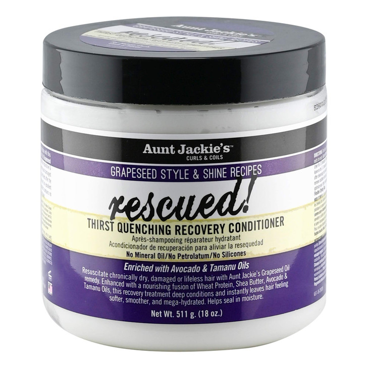 Aunt Jackies Grapeseed Style and Shine Recipes Rescued Thirst Quenching Hair Recovery Conditioner Repair Treatment Seals