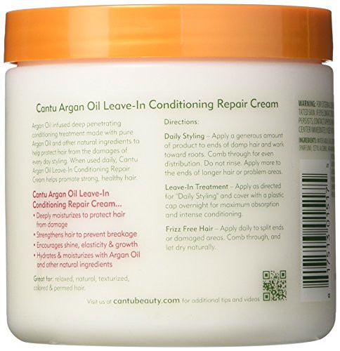 Cantu Argan Oil LeaveIn Conditioner Repair Cream 16 Ounce 473ml 2 Pack