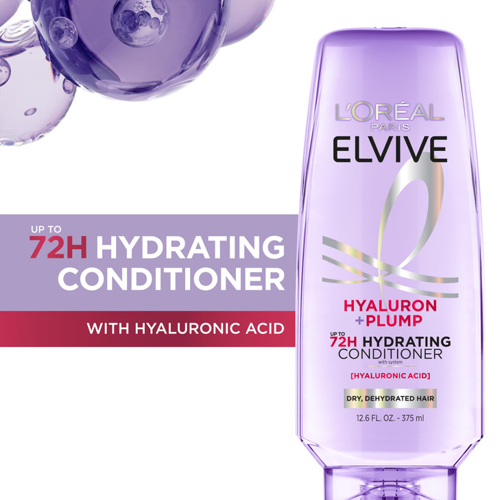 LOreal Paris Elvive Hyaluron Plump Hydrating Conditioner for Dehydrated Dry Hair Infused with Hyaluronic Acid Care Compl