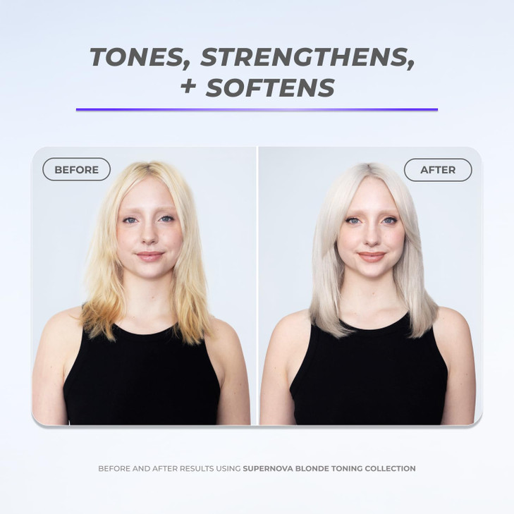 XMONDO Hair Supernova Blonde Toning Conditioner Vegan Formula with Vegetable Proteins Jojoba Oil and Violet Pigments to