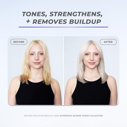 XMONDO Hair Supernova Blonde Toning Shampoo Vegan Formula with Vegetable Proteins Jojoba Oil and Violet Pigments to Repl