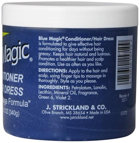 Blue Magic Conditioner Hair Dress The Original 12Ounce Jar