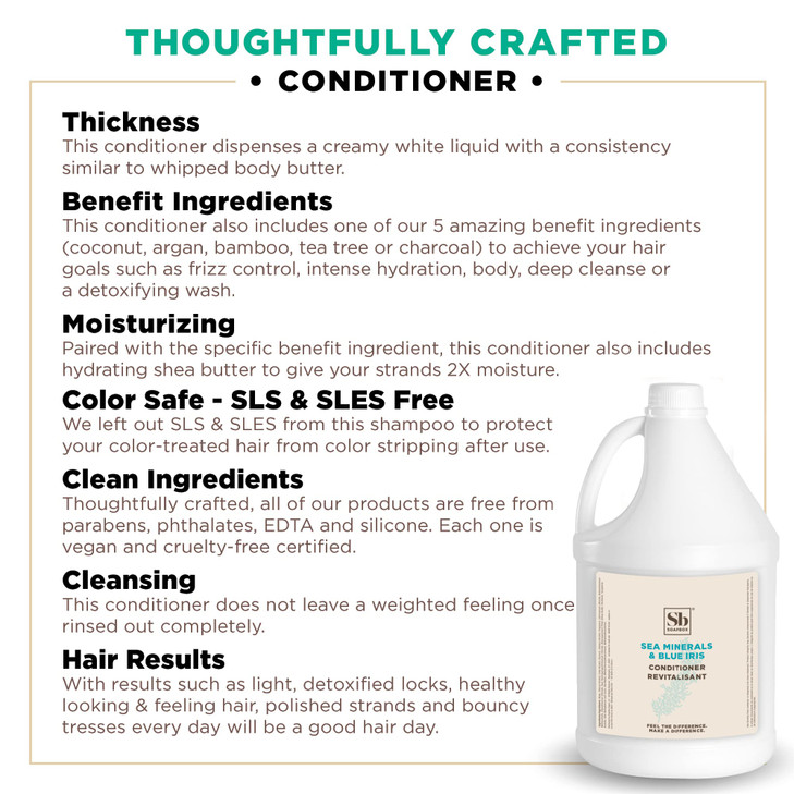 Soapbox Hair Conditioner Sea Minerals Blue Iris Hydrating Vegan Color Safe Sulfate Free Silicone Free Conditioner Refill