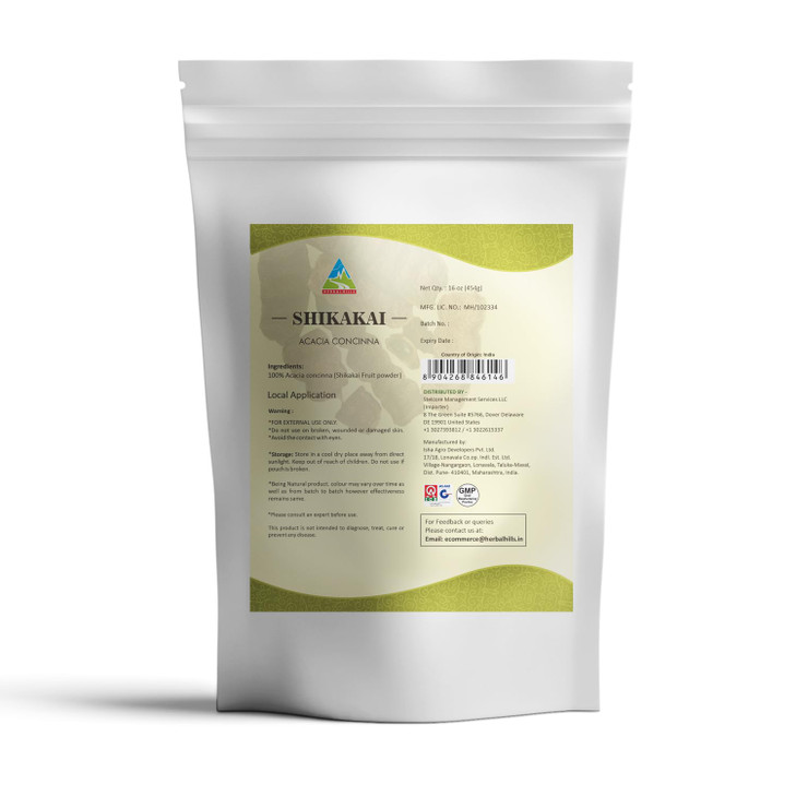 Herbal Hills Shikakai Powder Acacia Concinna Powder 16 Oz 454 GMS Natural Hair Growth Cleanser Conditioner