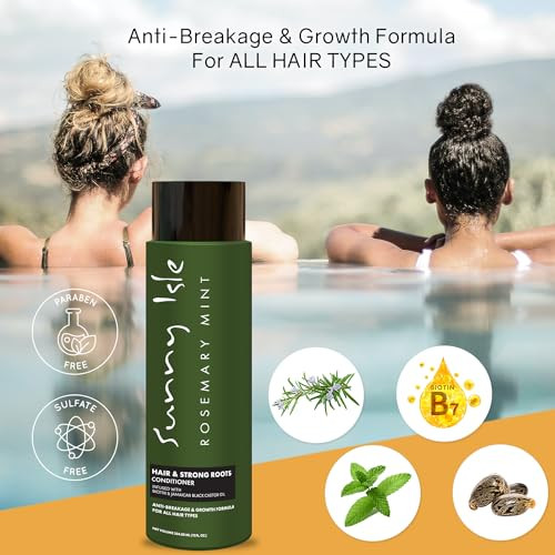 Sunny Isle Rosemary Mint Hair Strong Roots Conditioner 12oz AntiBreakage Growth Formula Infused with Biotin Jamaican Bla