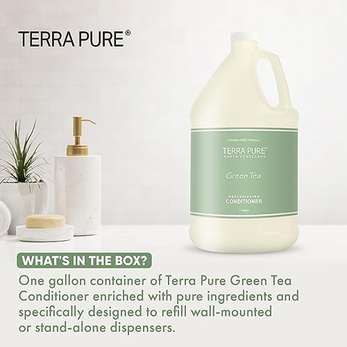 Terra Pure Green Tea Hotel Conditioner 1 Gallon for Hospitality Vacation Rentals to Refill Dispensers Single Gallon
