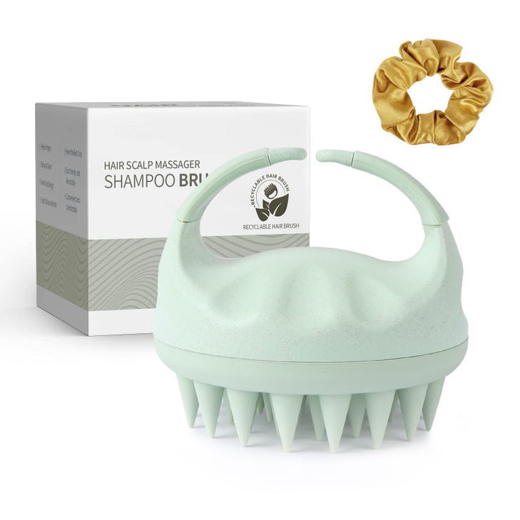Sndyi Scalp Massager Shampoo Brush, Scalp Scrubber with Soft Silicone Bristles, Scalp Exfoliator for Dandruff Removal, Scalp Massager for Hair Growth