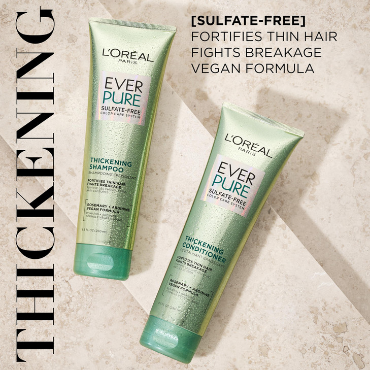 LOreal Paris Thickening Sulfate Free Conditioner Thickens Strengthens Thin Fragile Hair Hair Care with Rosemary Leaf Eve