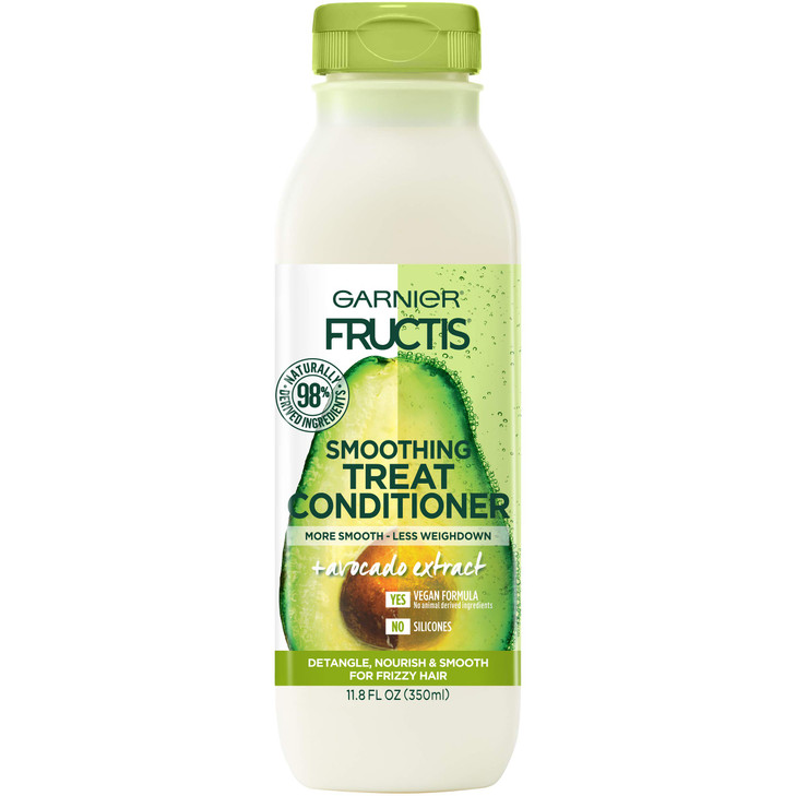 Garnier Fructis Smoothing Treat Conditioner 98 Percent Naturally Derived Ingredients Avocado Nourish and Smooth for Friz