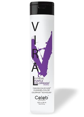 Celeb Luxury Viral Purple Colorwash Color Depositing Shampoo with Bondfix Bond Rebuilder Semi Permanent Hair Colour Glaz