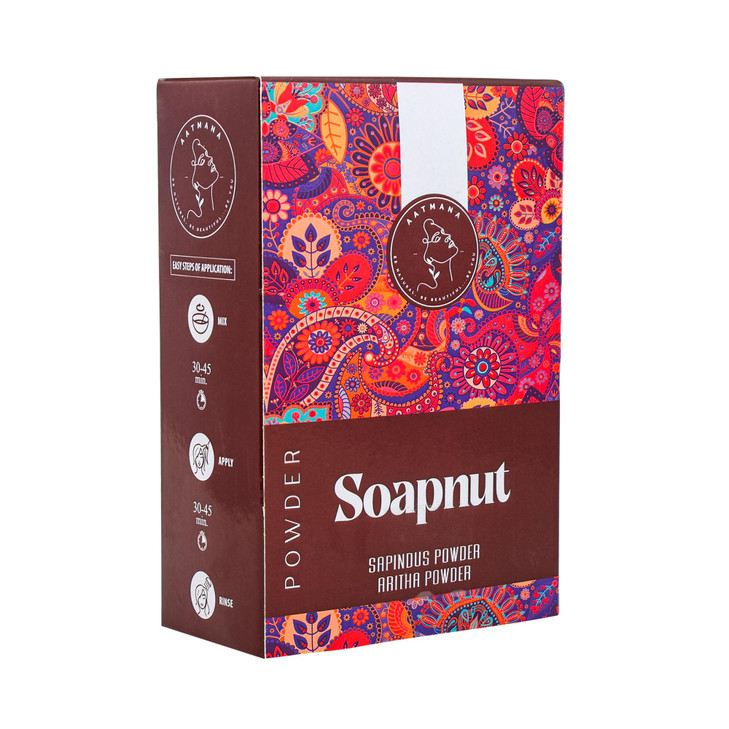 AATMANA Soapnut Powder Reetha Aritha Powder for Natural Hair Care Ayurvedic Hair Cleansing Conditioner for Men Women 100