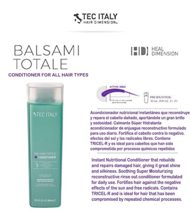 Tec Italy Balsami Totale Conditioner for All Hair Types 300 ml Pack of 3