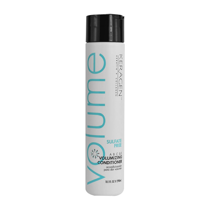 KERAGEN Volumizing Conditioner for Fine Hair with Keratin and Collagen Sulfate Free 10 Oz Add Thickness Hydrates and Enh