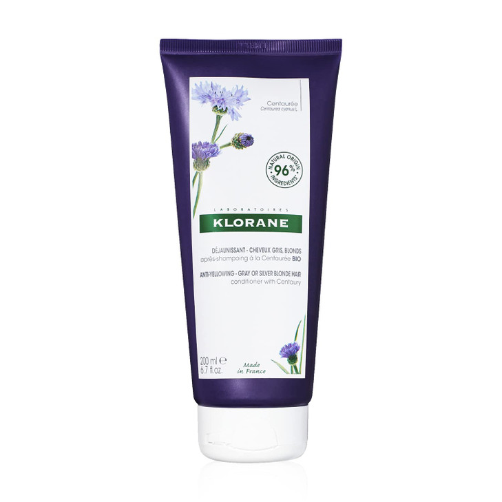 Klorane PlantBased Purple Conditioner with Centaury Brightens Blonde Gray or White Hair Neutralizes Unwanted Yellow and