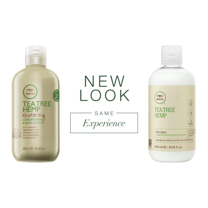 Tea Tree Hemp Restoring Conditioner Body Lotion 2in1 Hydration For All Hair Types 1014 fl oz