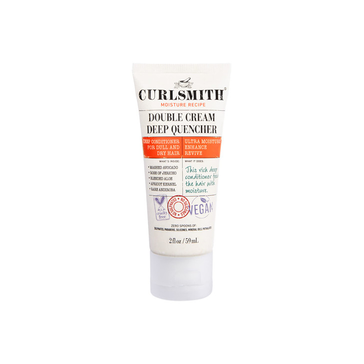 CURLSMITH Double Cream Deep Quencher Vegan Moisturising Deep Conditioner for Ultra Dry Wavy Curly or Coily Hair 2oz