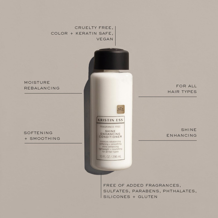 Kristin Ess Hair Fragrance Free Shine Enhancing Conditioner for Moisture Hydration Shine Vegan Paraben Sulfate Phthalate