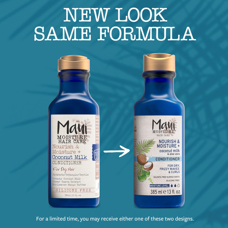 Maui Moisture Nourish Moisture Coconut Milk Conditioner to Hydrate and Detangle Curly Hair Lightweight Daily Moisturizin