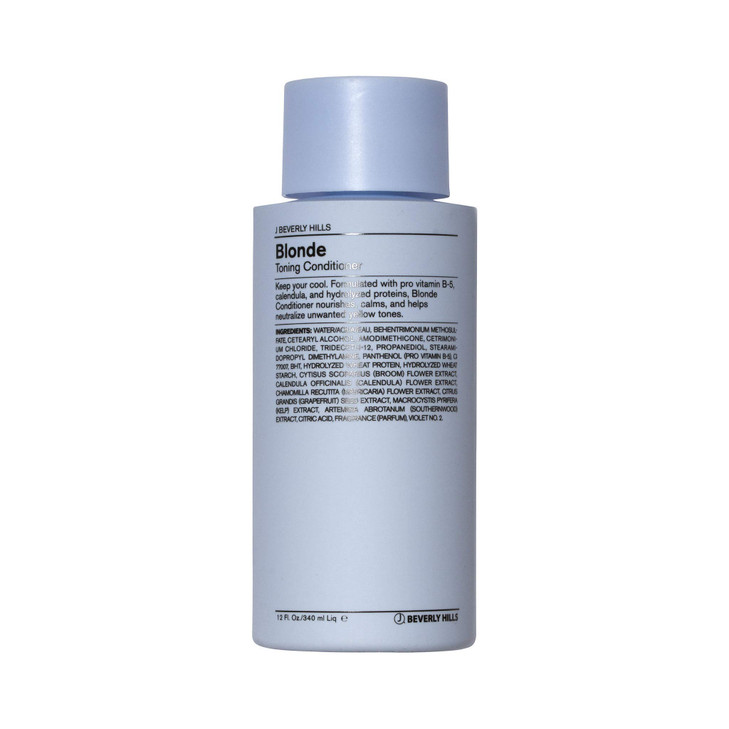 J Beverly Hills Blue Blonde Toning Conditioner with Vitamin B5 to Tone Brassy Hair 12 Oz