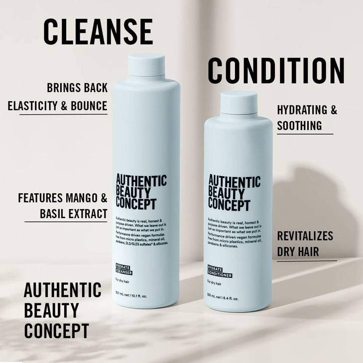 Authentic Beauty Concept Hydrate Conditioner Hydrating Conditioner For Normal To Dry or Curly Hair Moisturizes Revitaliz