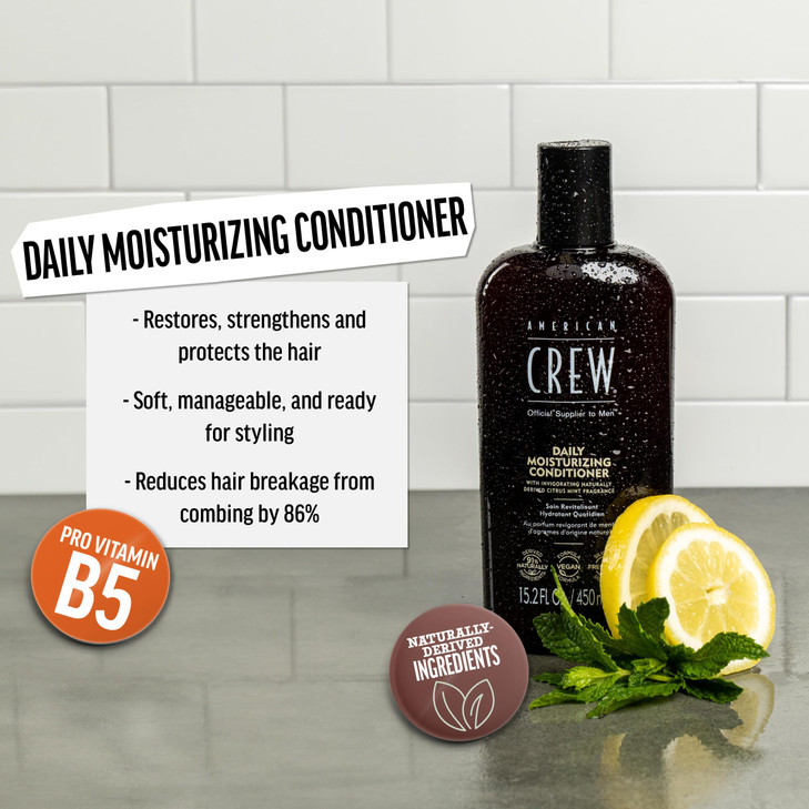 American Crew Conditioner for Men Daily Moisturizer Naturally Derived Vegan Formula Citrus Mint Fragrance 338 Fl Oz