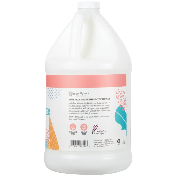Ginger Lily Farms Botanicals Moisturizing Conditioner for Dry Hair 100 Vegan CrueltyFree Apple Pear Scent 1 Gallon Refil