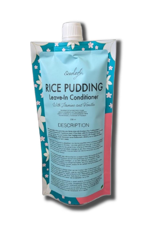 Ecoslay Rice Pudding LeaveIn Conditioner for Curly Dry Damaged Hair Moisturizer Detangler Strengthens Fine Hair Men Wome
