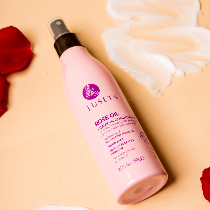 Luseta Rose Oil Leave in Conditioner for Fine Dry HairNourishingMoistureVolumeSiliconeFree85Fl Oz