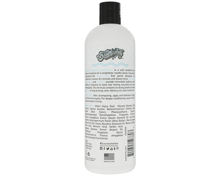 Suavecita Hydrating Conditioner Nourishing Shea Butter Coconut Oil Argan Oil Vegan Cruelty Free Sulfate Gluten Paraben F