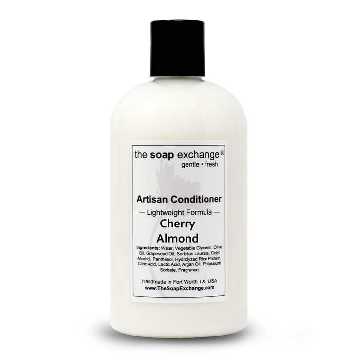 The Soap Exchange Hair Conditioner Cherry Almond Scent Hand Crafted 12 fl oz 354 ml Natural Artisan Hair Care Sulfate Pa