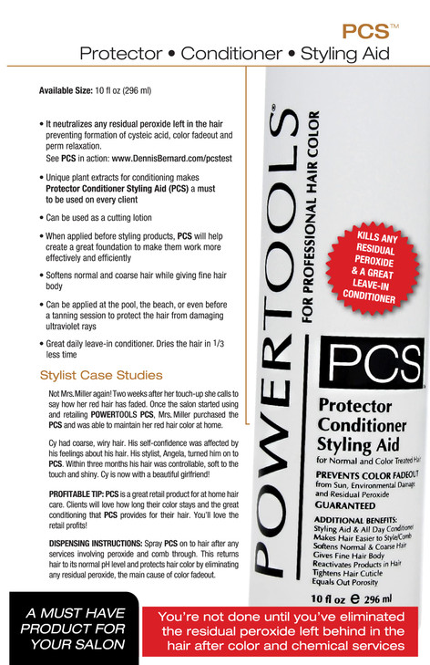 POWERTOOLS PCS The Original Color Protector Conditioner Styling Aid 8 oz UV Ray Protection All Day Conditioning Prevents